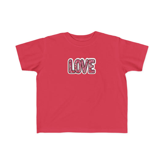 "Hearts in Love Text" Toddler's Jersey Tee