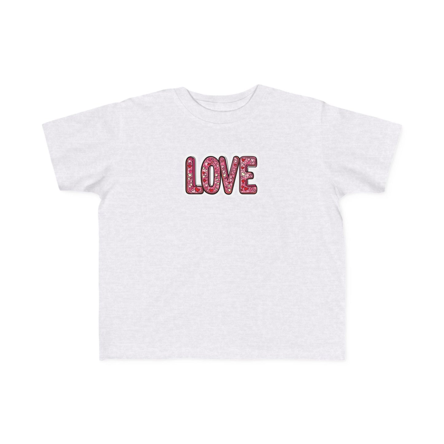 "Hearts in Love Text" Toddler's Jersey Tee