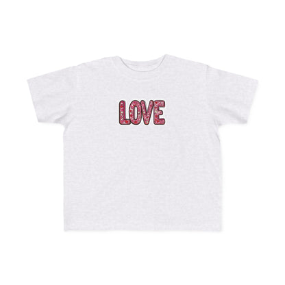 "Hearts in Love Text" Toddler's Jersey Tee