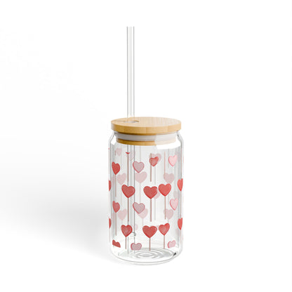 "Lollipop Hearts" Sipper Glass, 16oz