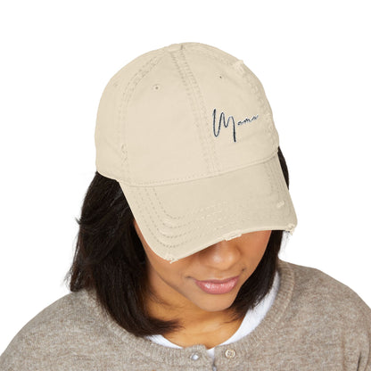 Distressed Embroidered Hat - Mama