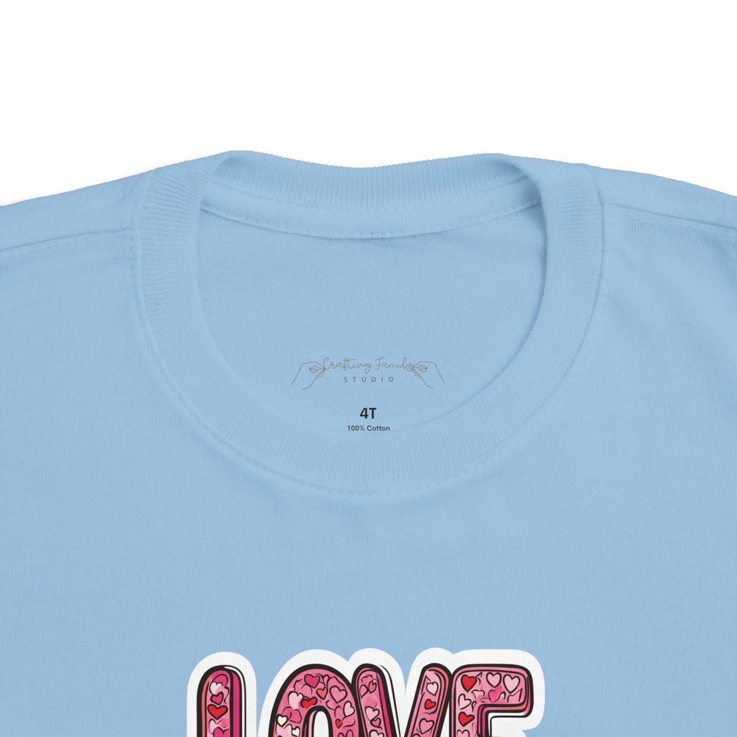 "Hearts in Love Text" Toddler's Jersey Tee