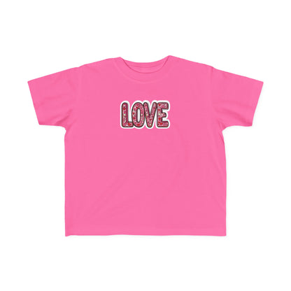 "Hearts in Love Text" Toddler's Jersey Tee