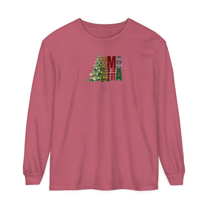 Holiday - “Thankful Mama" Christmas Tree Long Sleeve T-Shirt