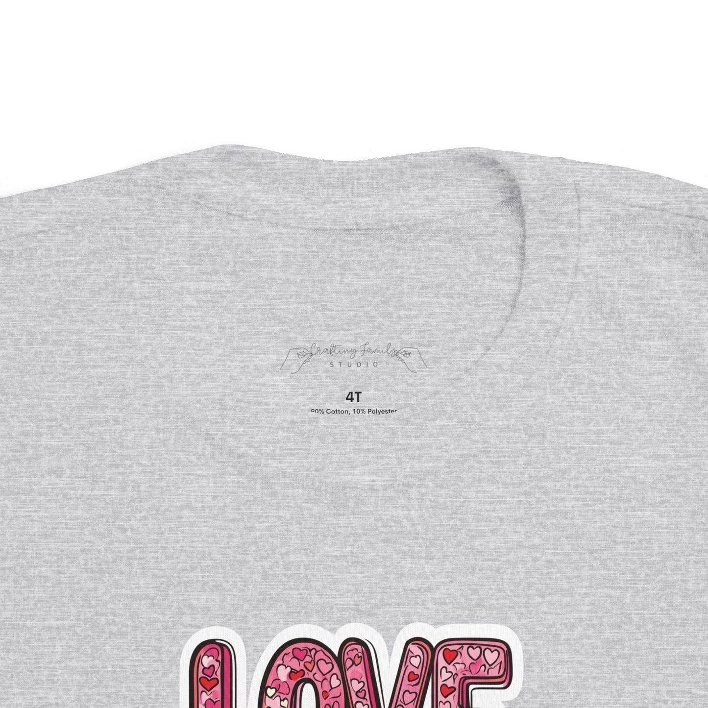 "Hearts in Love Text" Toddler's Jersey Tee