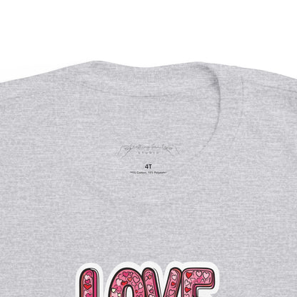 "Hearts in Love Text" Toddler's Jersey Tee