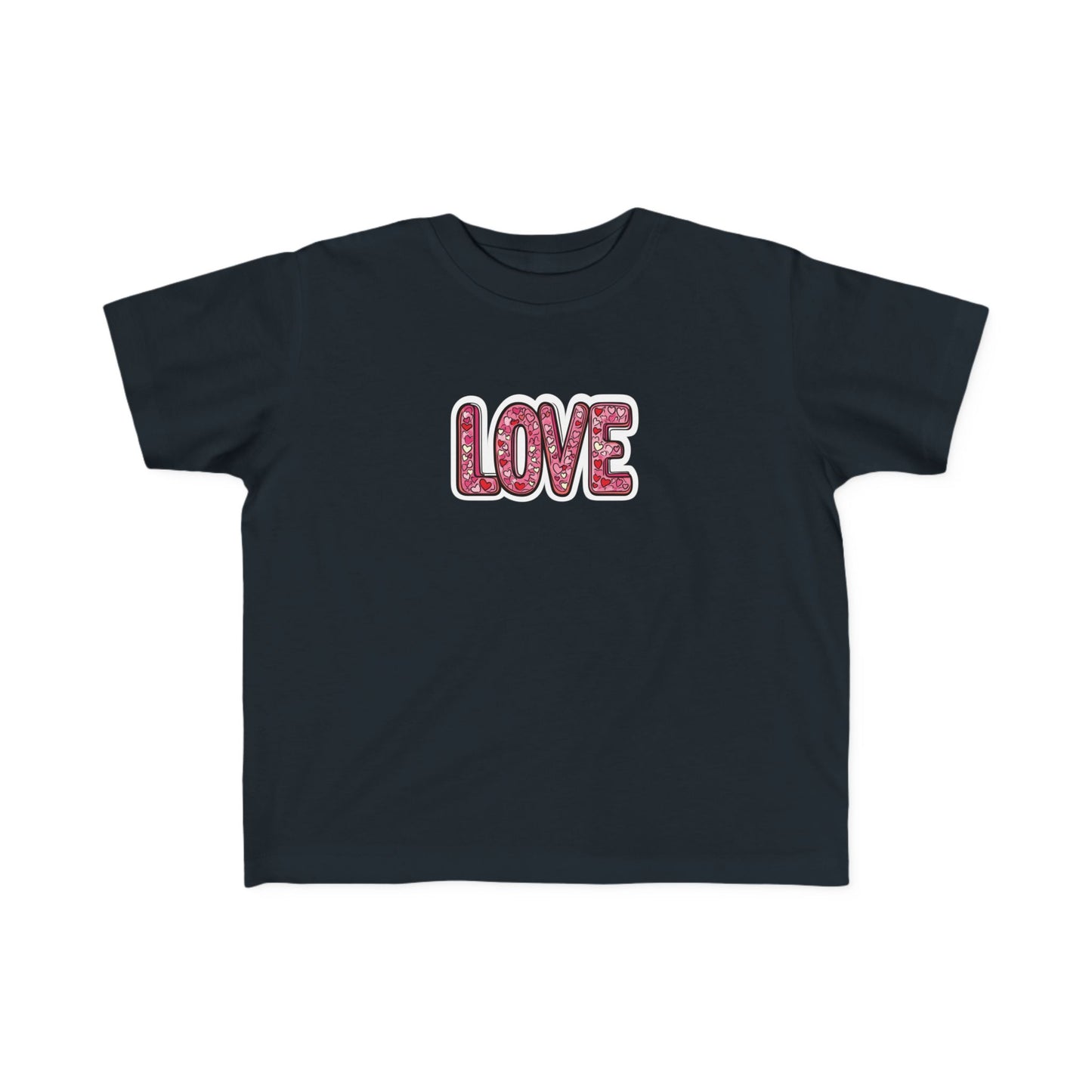 "Hearts in Love Text" Toddler's Jersey Tee