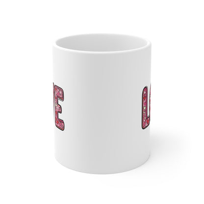 "Hearts in Love Text" - Mug