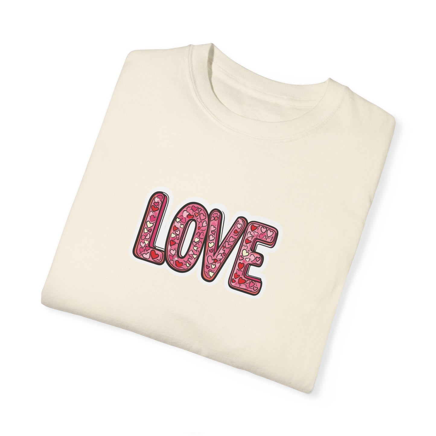 "Hearts in Love text" T-shirt