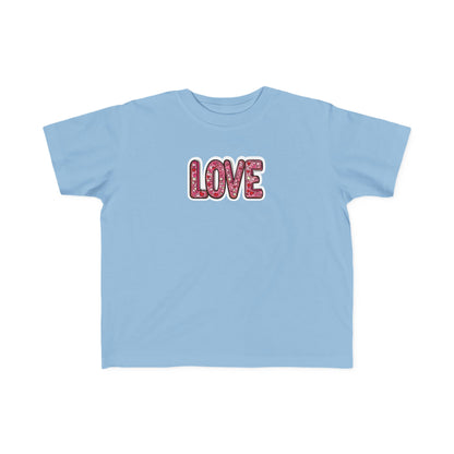 "Hearts in Love Text" Toddler's Jersey Tee