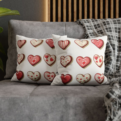 "Baked Goods Heart" Faux Suede Square Pillowcase