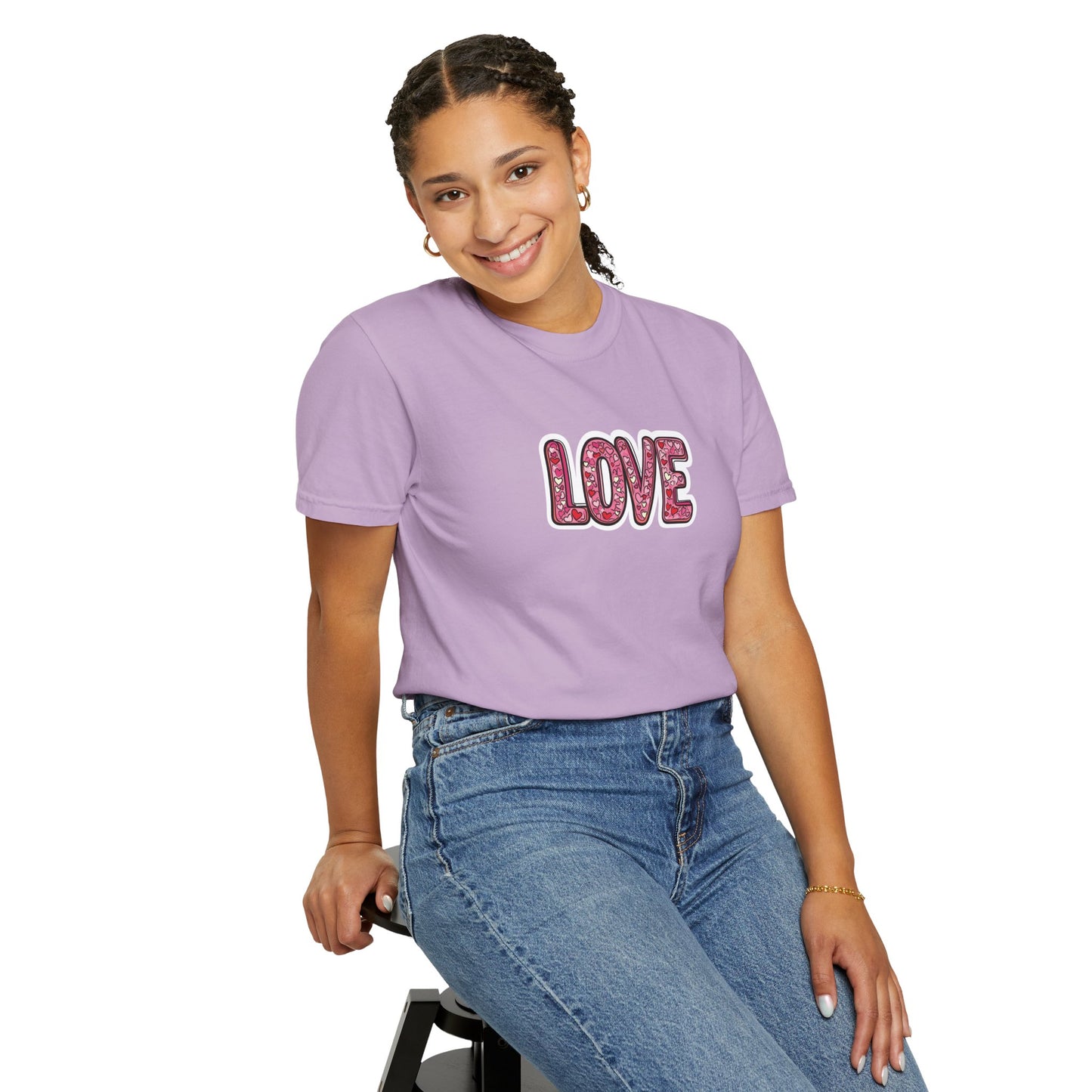 "Hearts in Love text" T-shirt