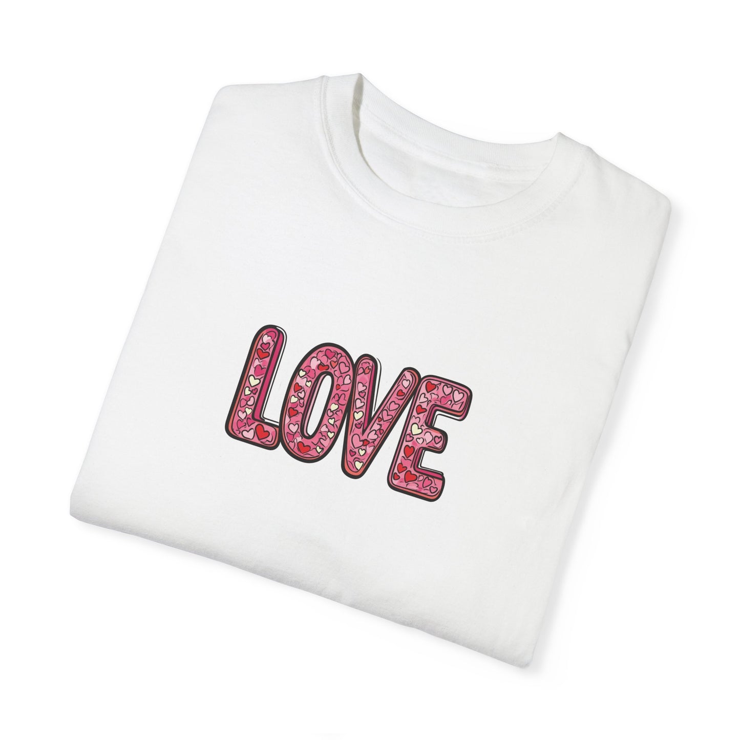 "Hearts in Love text" T-shirt