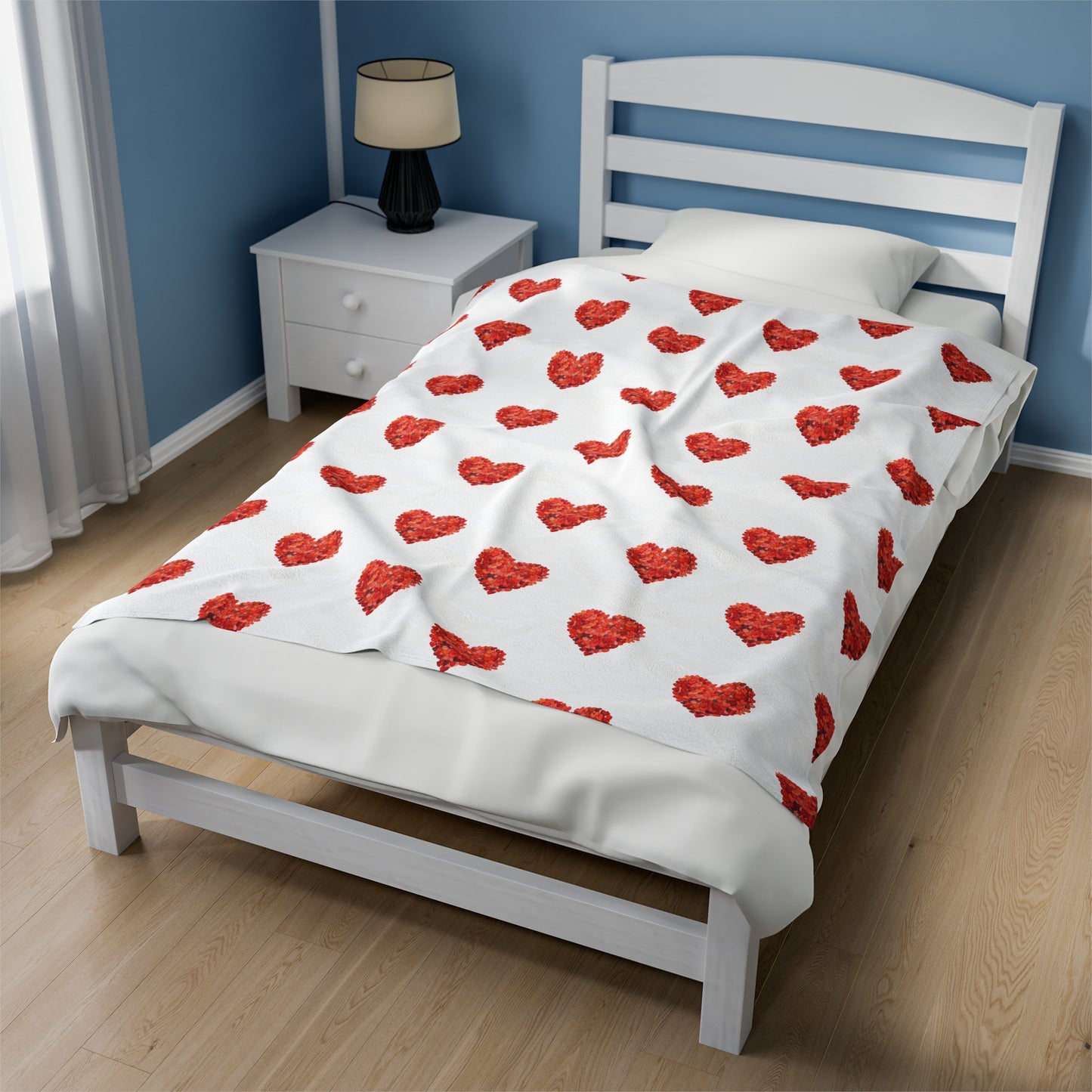 "Hearts in Heart" Velveteen Plush Blanket