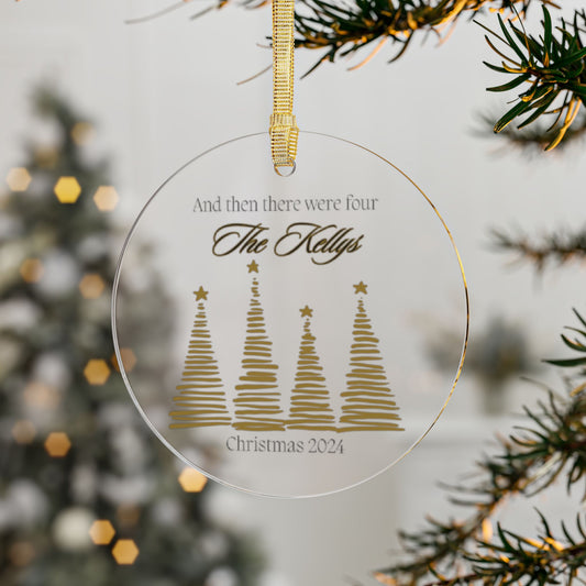 "There were 4 - gold trees" - Personalized Acrylic Ornament