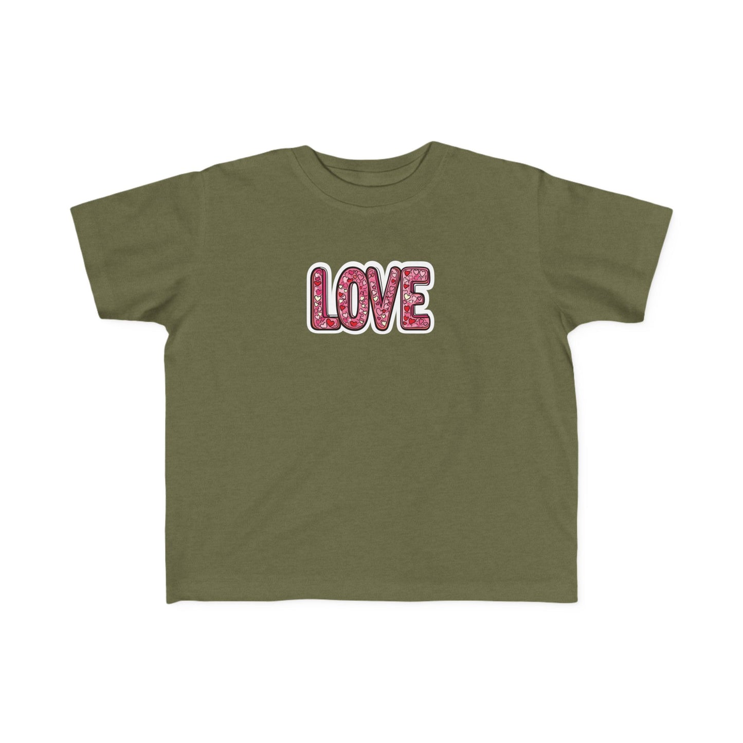 "Hearts in Love Text" Toddler's Jersey Tee