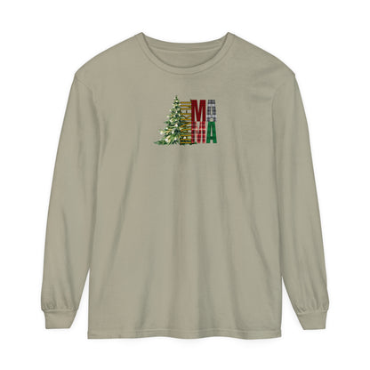 Holiday - “Thankful Mama" Christmas Tree Long Sleeve T-Shirt