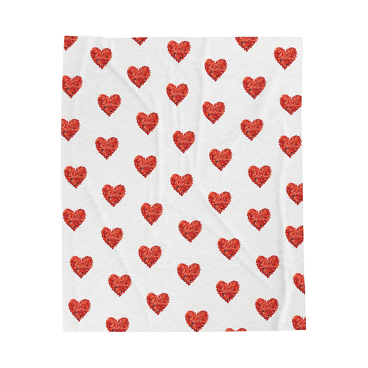 "Hearts in Heart" Velveteen Plush Blanket