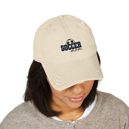 Distressed Embroidered Hat - Soccer Mom