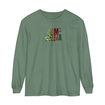 Holiday - “Thankful Mama" Christmas Tree Long Sleeve T-Shirt