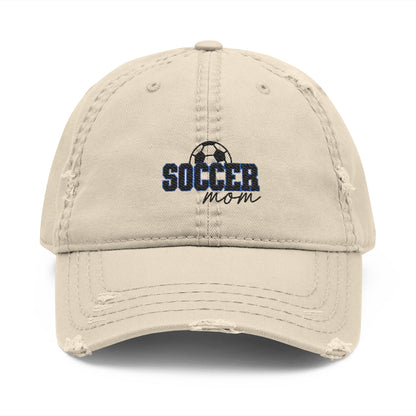 Distressed Embroidered Hat - Soccer Mom