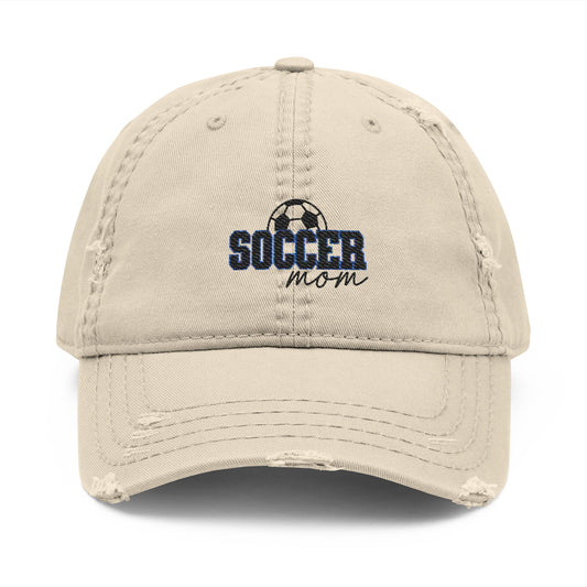 Distressed Embroidered Hat - Soccer Mom