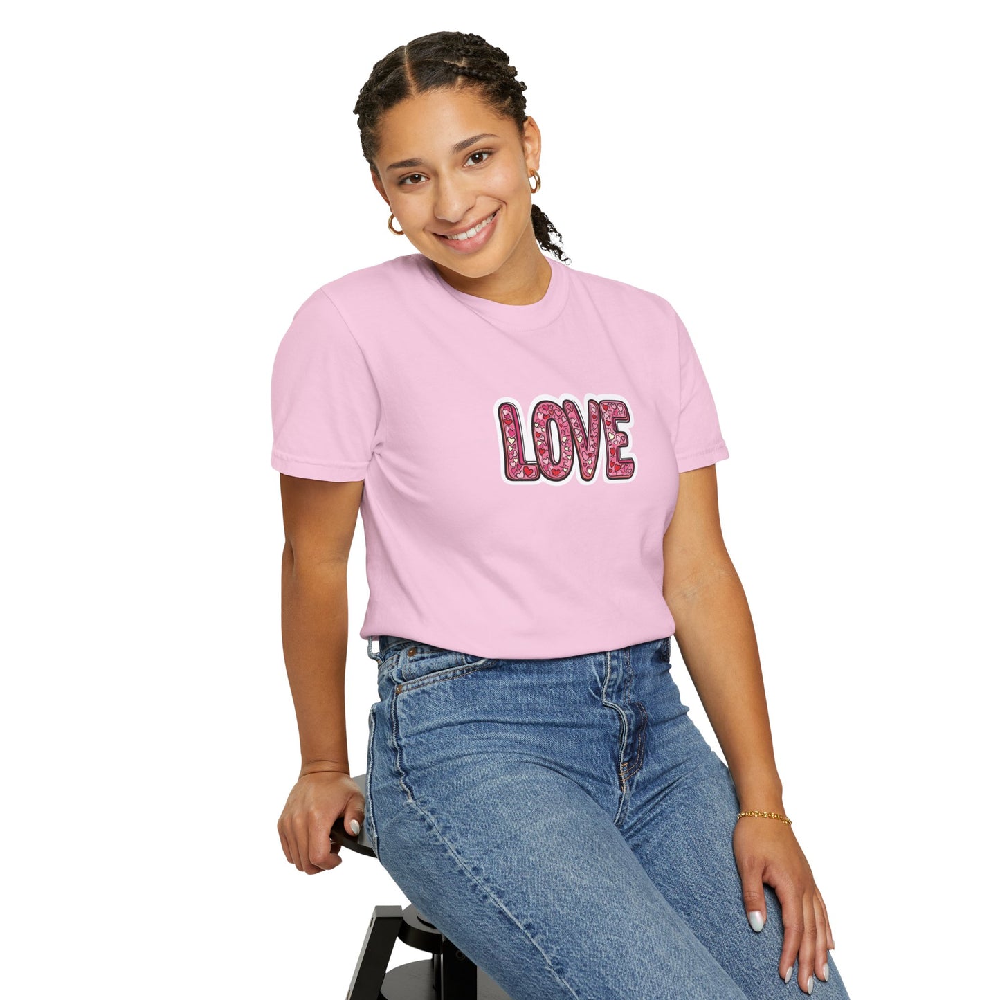 "Hearts in Love text" T-shirt