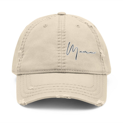 Distressed Embroidered Hat - Mama
