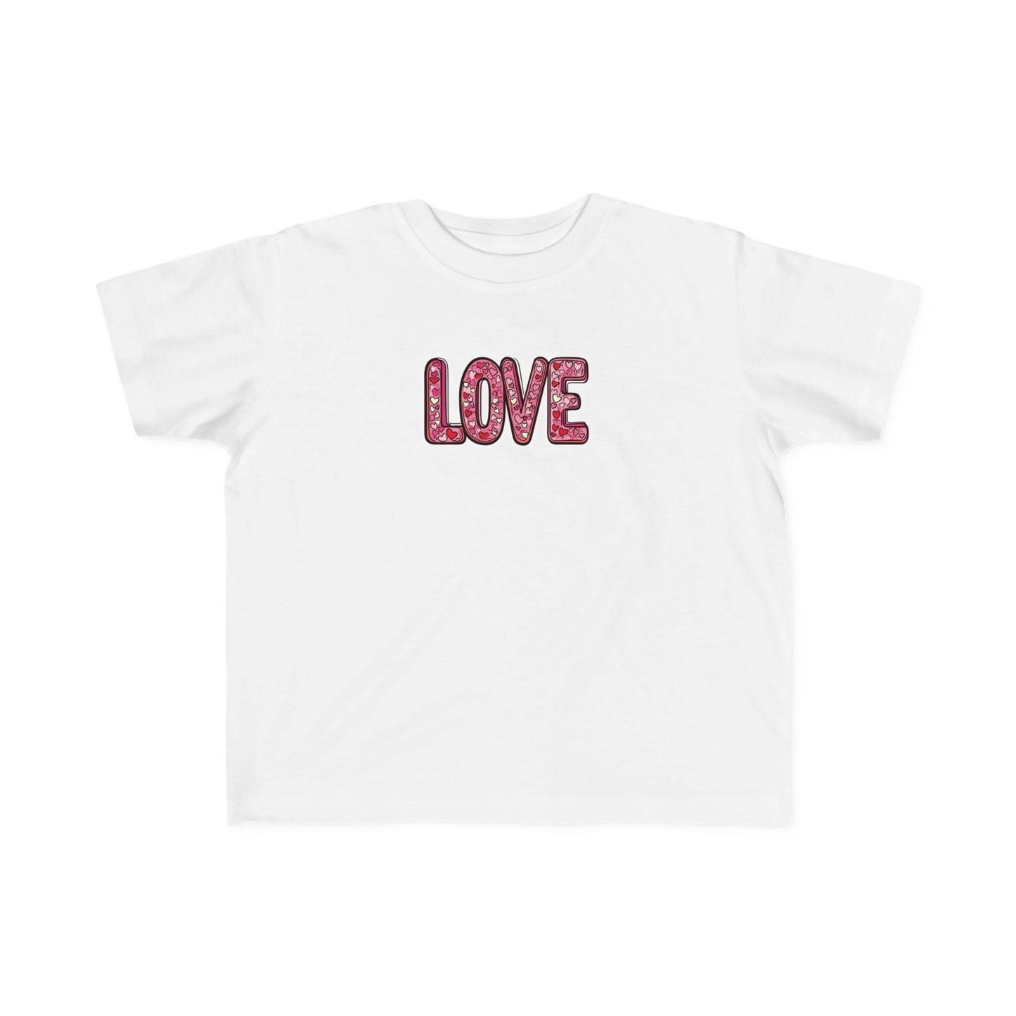 "Hearts in Love Text" Toddler's Jersey Tee