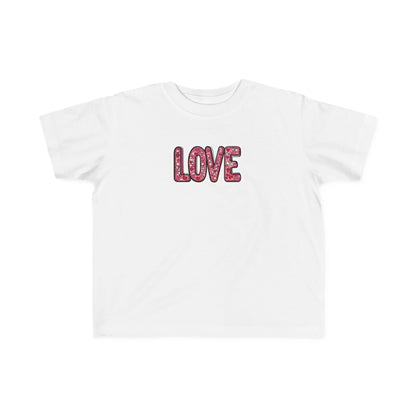 "Hearts in Love Text" Toddler's Jersey Tee