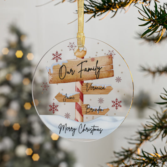 "Our Family - North Pole" Acrylic Ornament