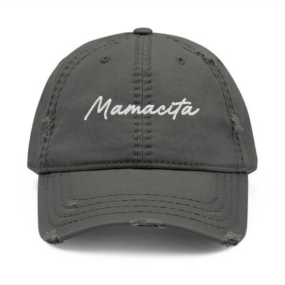 Distressed Embroidered Hat - Mamacita (grey)