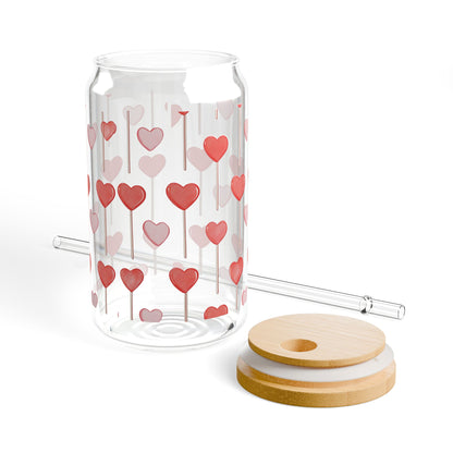 "Lollipop Hearts" Sipper Glass, 16oz